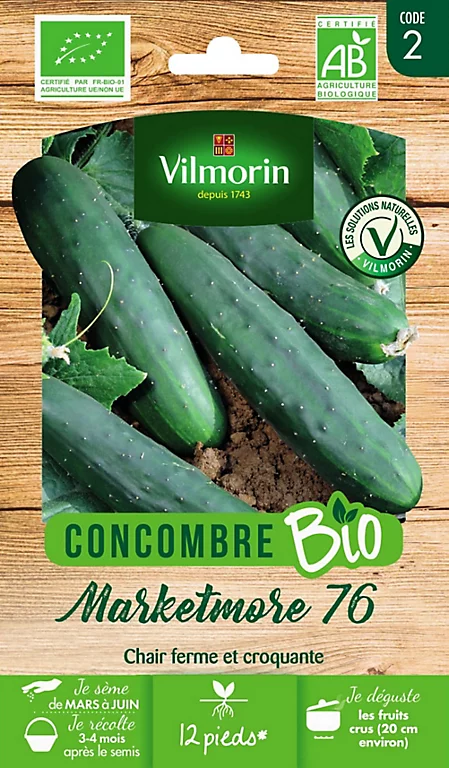 Vilmorin Graines De Concombre Marketmore 76 Bio